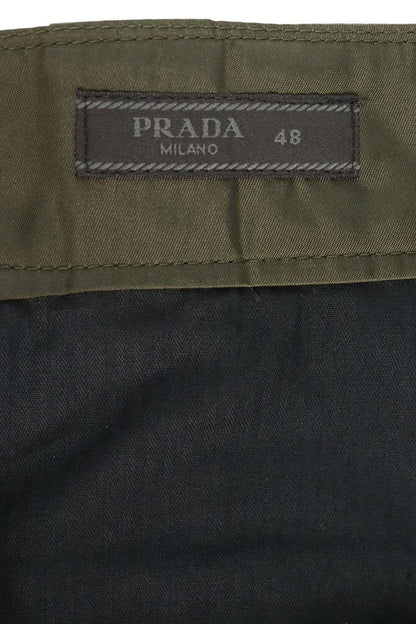 PRADA Triangle Plate Nylon Shorts Khaki Size 48