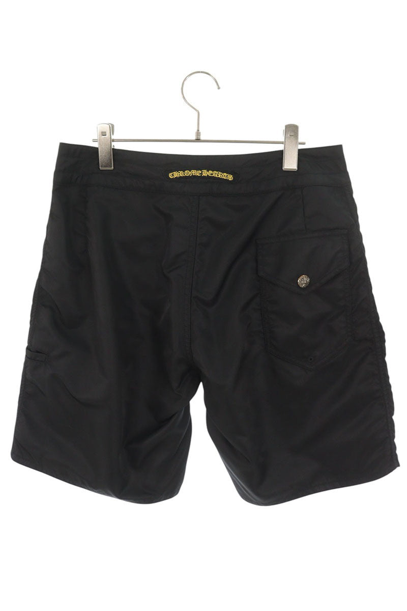 Chrome Hearts SURF SHORTS Logo Patch Nylon Black Size 34