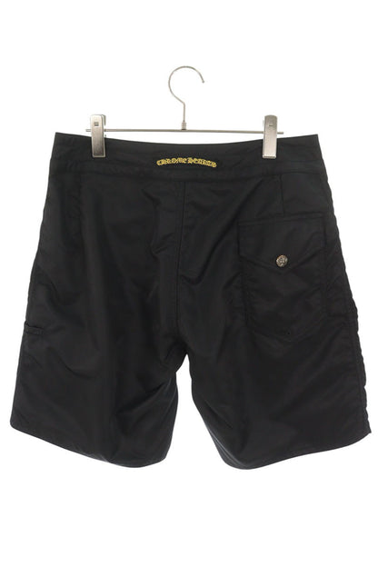 Chrome Hearts SURF SHORTS Logo Patch Nylon Black Size 34