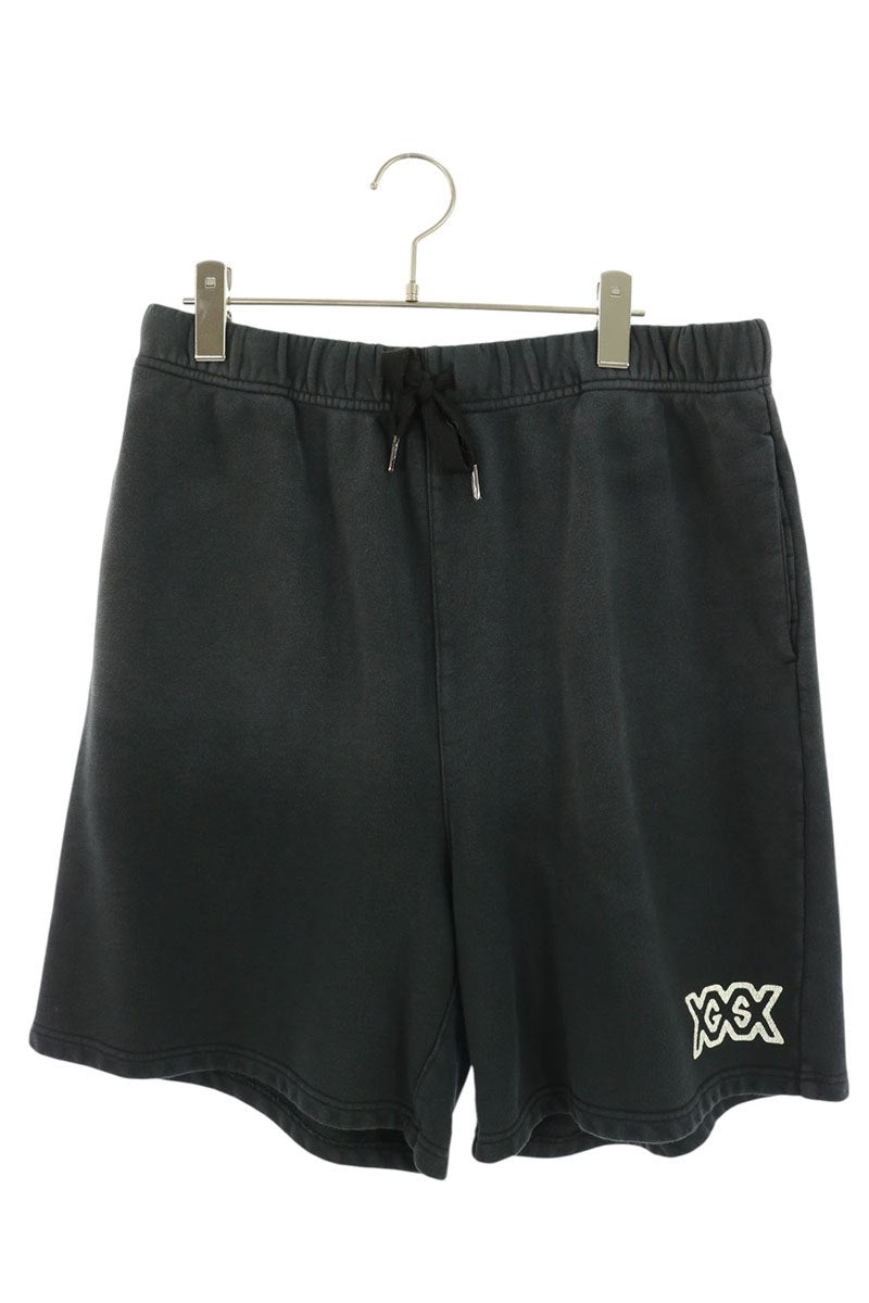 GOD SELECTION XXX 26SS Logo Print Sweatshorts Black Sweatshirt Size XL