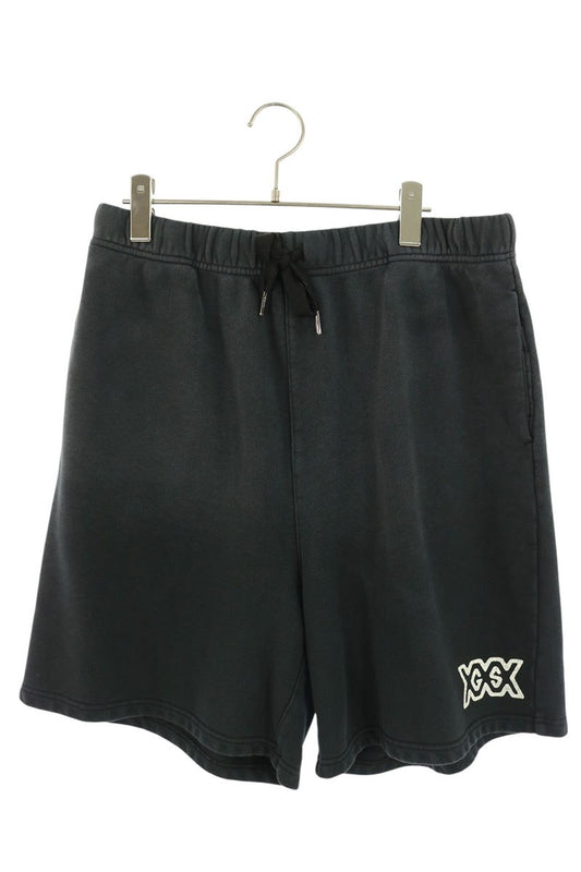 GOD SELECTION XXX 26SS Logo Print Sweatshorts Black Sweatshirt Size XL
