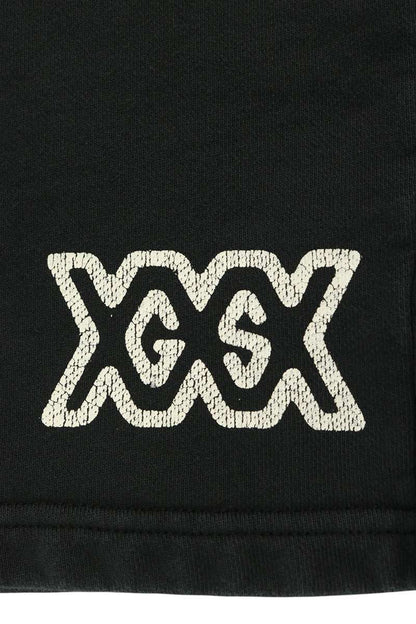 GOD SELECTION XXX 26SS Logo Print Sweatshorts Black Sweatshirt Size XL