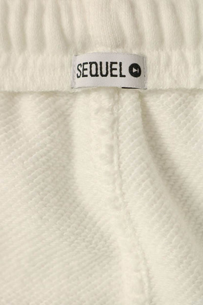 SEQUEL WEEKEND Cotton Blend Sweatshorts White Sweatshirt Size L