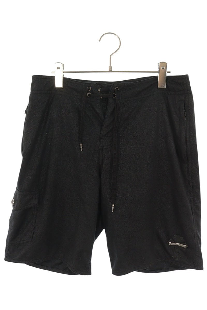 Chrome Hearts Label Cross Patch Shorts Black Size 32