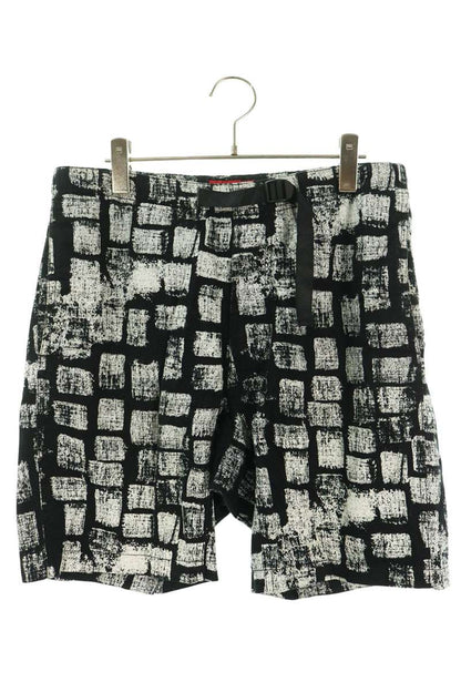SUPREME Block Printed Cotton Shorts Black/White Size 30