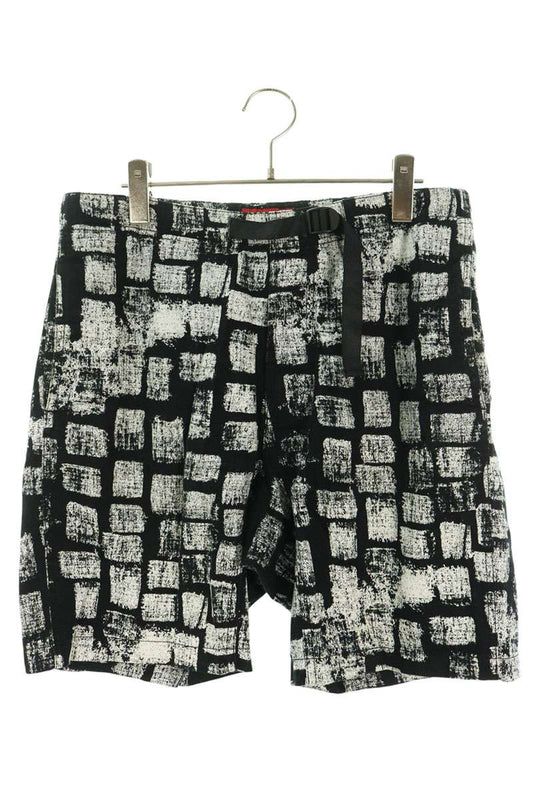 SUPREME Block Printed Cotton Shorts Black/White Size 30