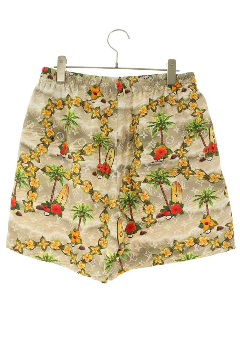 LOUISVUITTON 24AW Monogram Flower Silk Shorts Beige Size 48