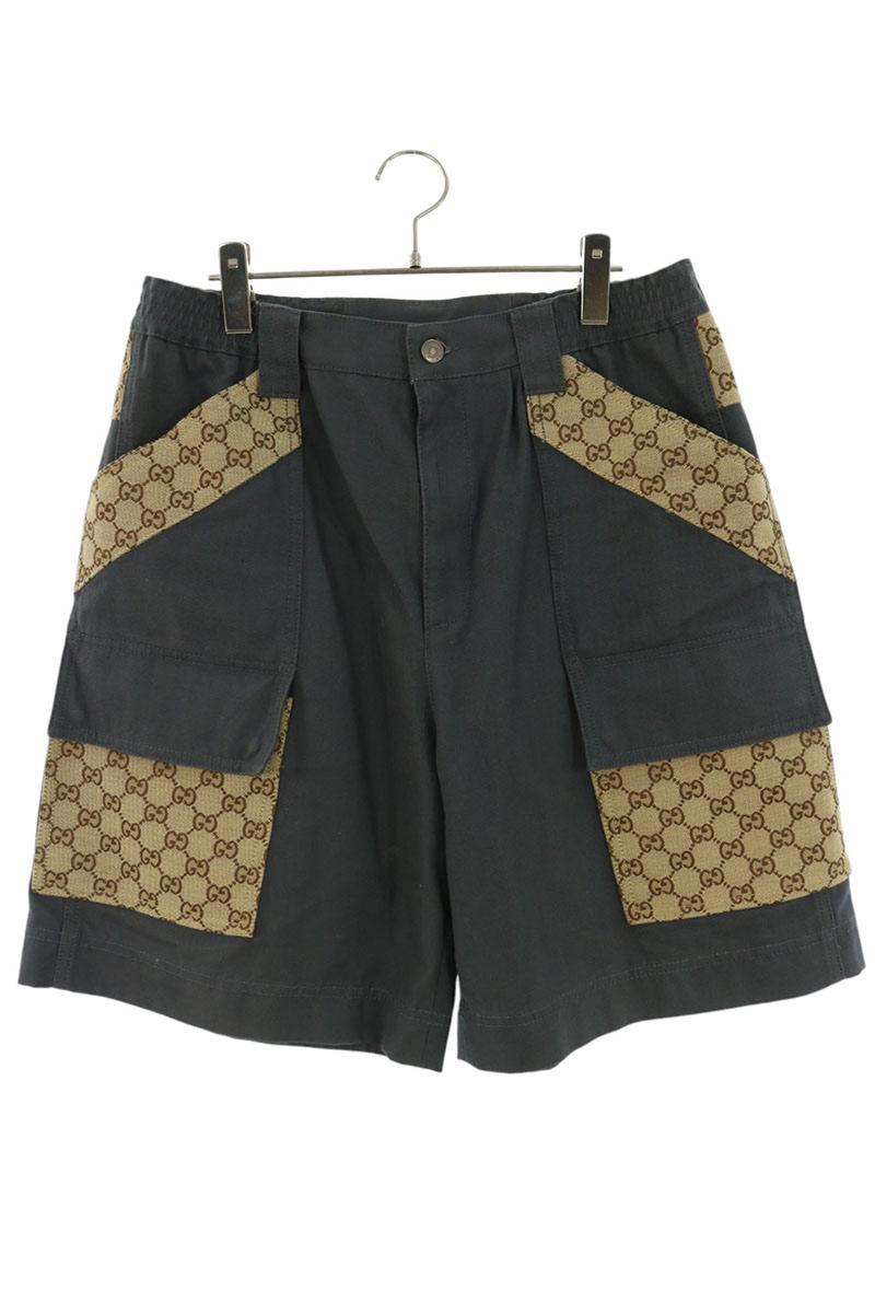 GUCCI GG Paneled Bermuda Shorts Grey Size 46