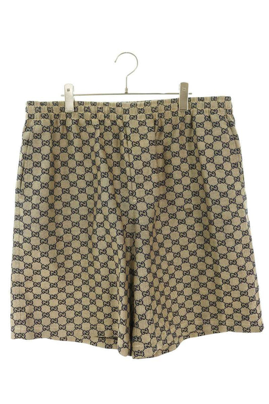 GUCCI GG Linen Blend Canvas Shorts Brown Size 52