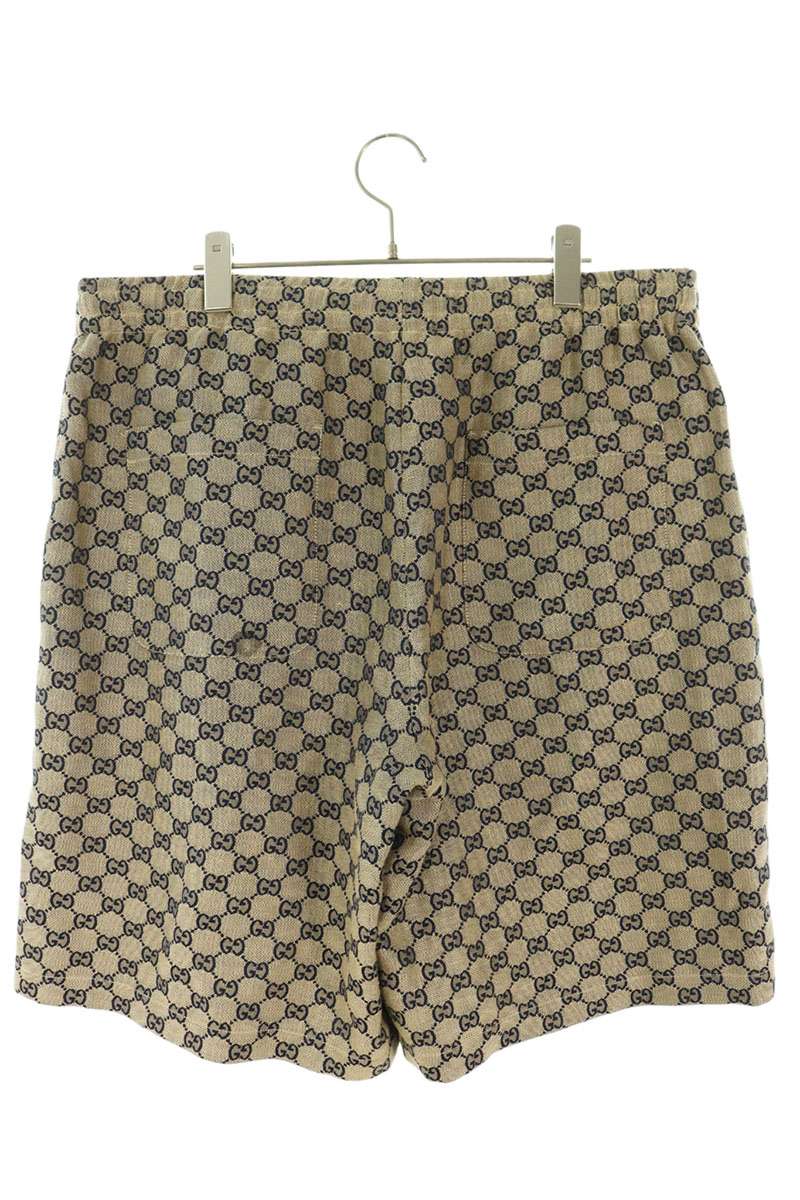 GUCCI GG Linen Blend Canvas Shorts Brown Size 52