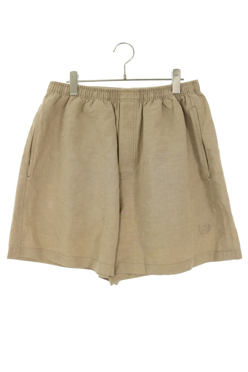 BALENCIAGA Cotton Linen Shorts Beige Button Fly Size M