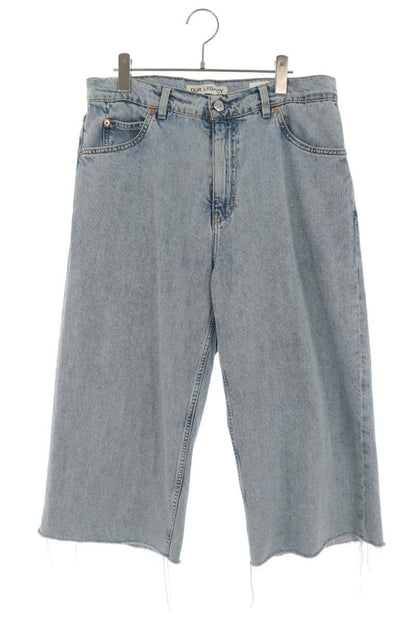 OUR LEGACY Washed Capri Cut Denim Shorts Indigo Size 46