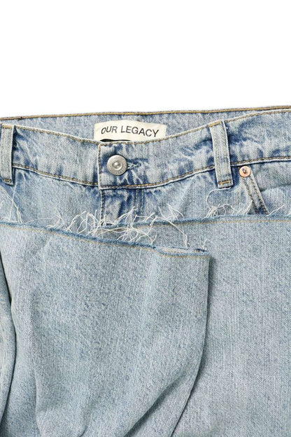 OUR LEGACY Capri Cut Washed Indigo Denim Shorts Size 52