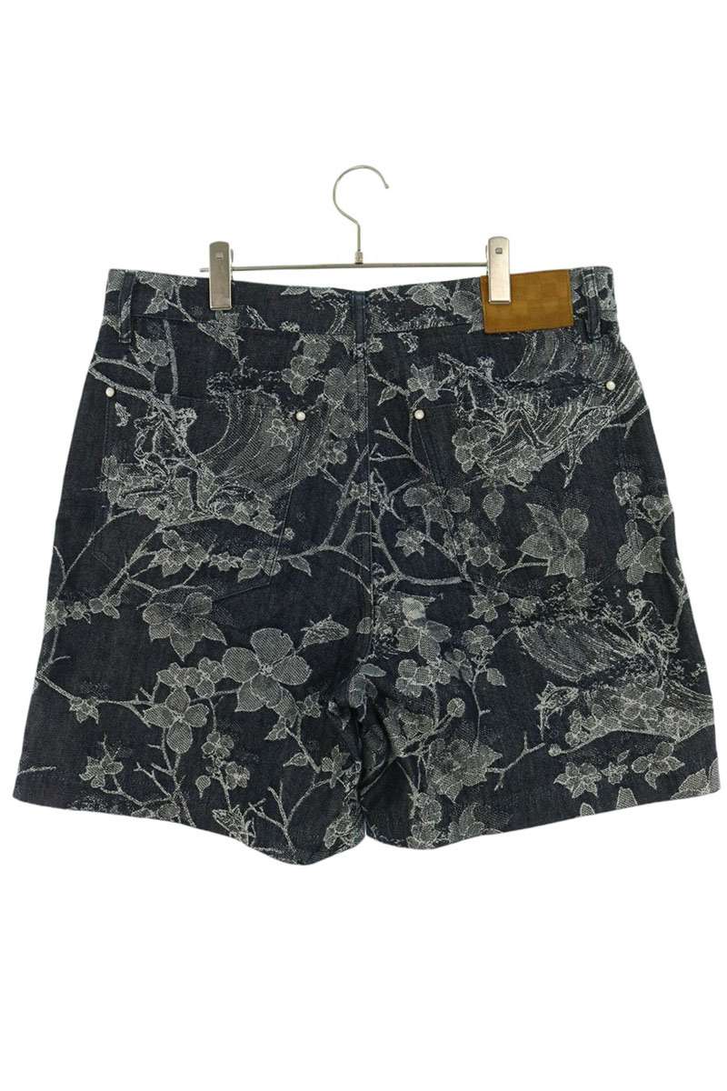 LOUISVUITTON Flower Jacquard Denim Shorts Blue Size 36