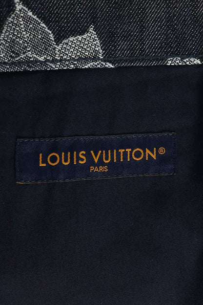 LOUISVUITTON Flower Jacquard Denim Shorts Blue Size 36