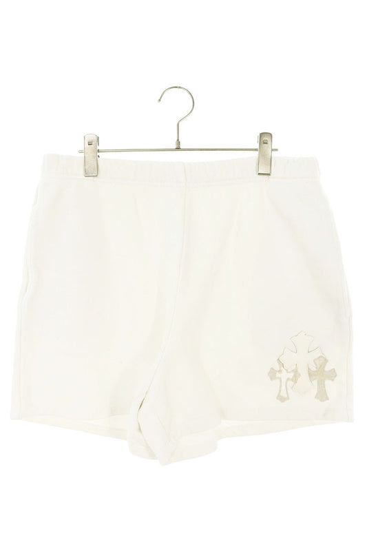 Chrome Hearts 3 Cemetery Leather Patch Shorts White Size M