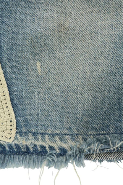 KAPITAL 14oz 5P Bone Embroidered Denim Shorts Indigo Size 32
