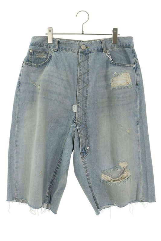 Protocol Index Long Zipper Distressed Denim Shorts Size 2
