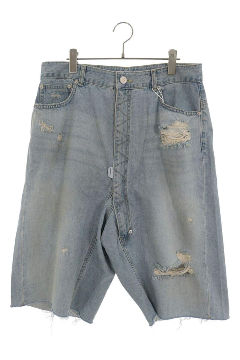 Protocol Index Long Zipper Distressed Denim Blue Size 2