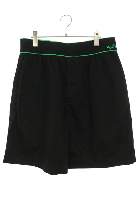 BOTTEGA VENETA Waist Panel Cotton Shorts Black Green Size M