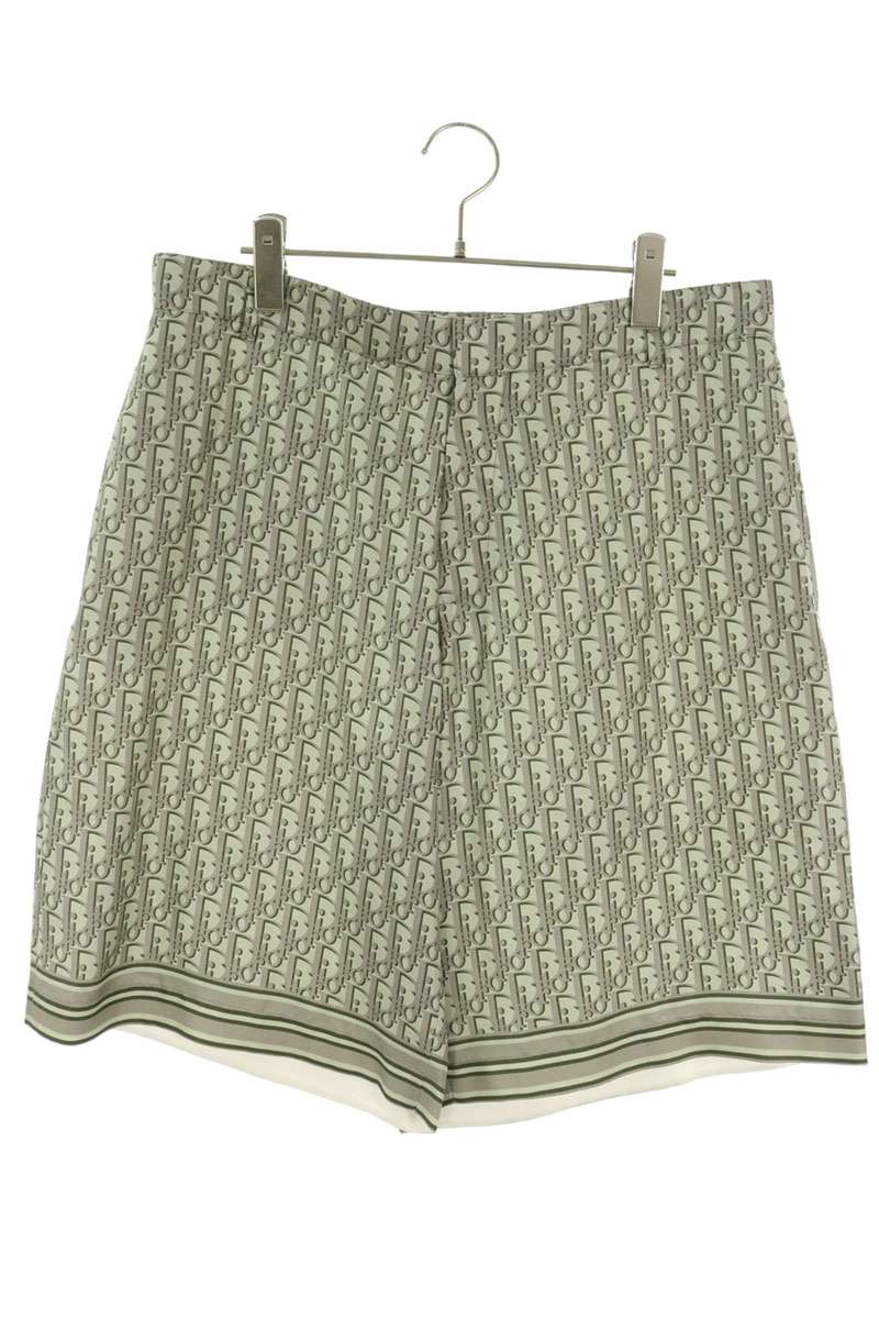 DIOR Oblique Silk Shorts Green Size 50