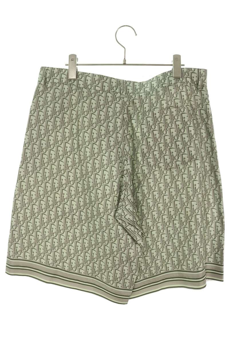 DIOR Oblique Silk Shorts Green Size 50