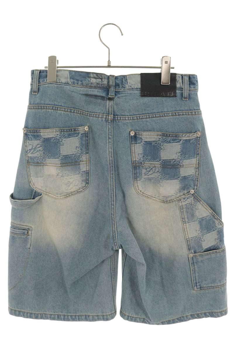 BREATH 26SS Monogram Double Knee Denim Shorts Blue Size S