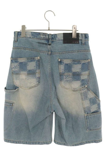 BREATH 26SS Monogram Double Knee Denim Shorts Blue Size S