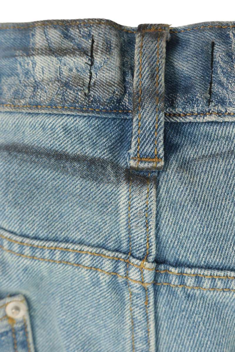 BREATH 26SS Monogram Double Knee Denim Shorts Blue Size S