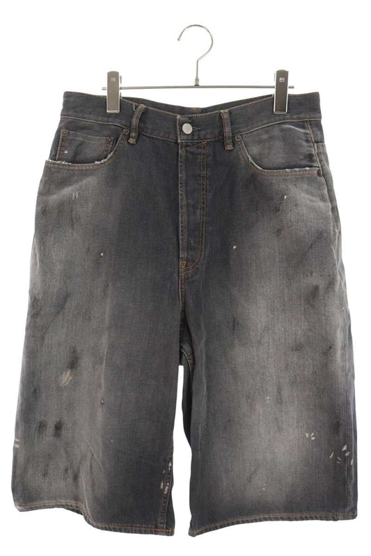 ACNE STUDIOS Vintage Wash Denim Shorts Black Size 50