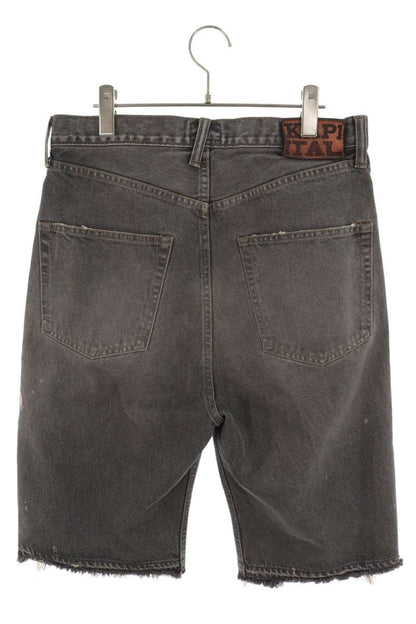KAPITAL Bone Embroidered Denim Shorts Black Size 32