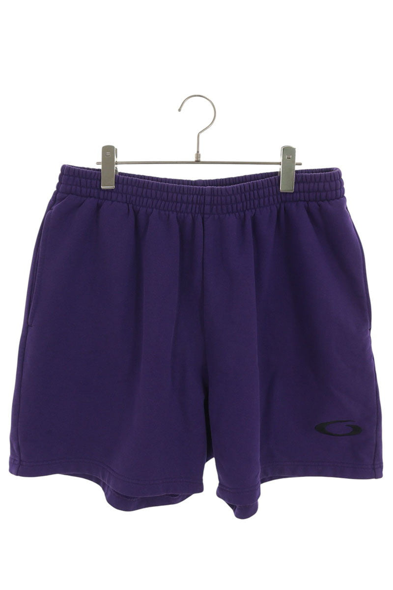 BALENCIAGA Purple Loop Logo Cotton Sweatshorts Sweatshirt Size L