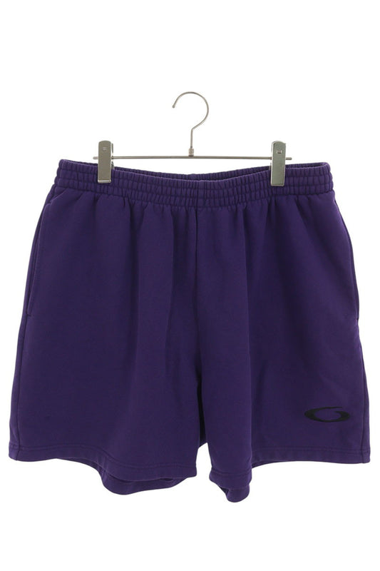 BALENCIAGA Purple Loop Logo Cotton Sweatshorts Sweatshirt Size L