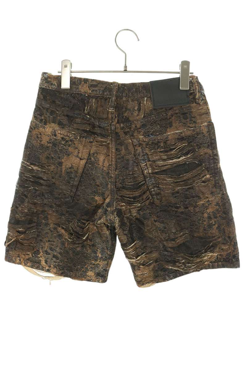 ACNE STUDIOS Loose Fit Monogram Denim Shorts Brown Size 44