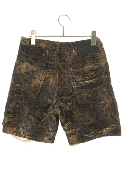 ACNE STUDIOS Loose Fit Monogram Denim Shorts Brown Size 44