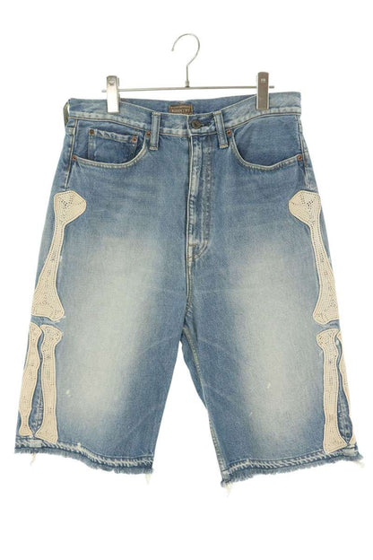 KAPITAL Bone Embroidery Denim Shorts Blue Size 32