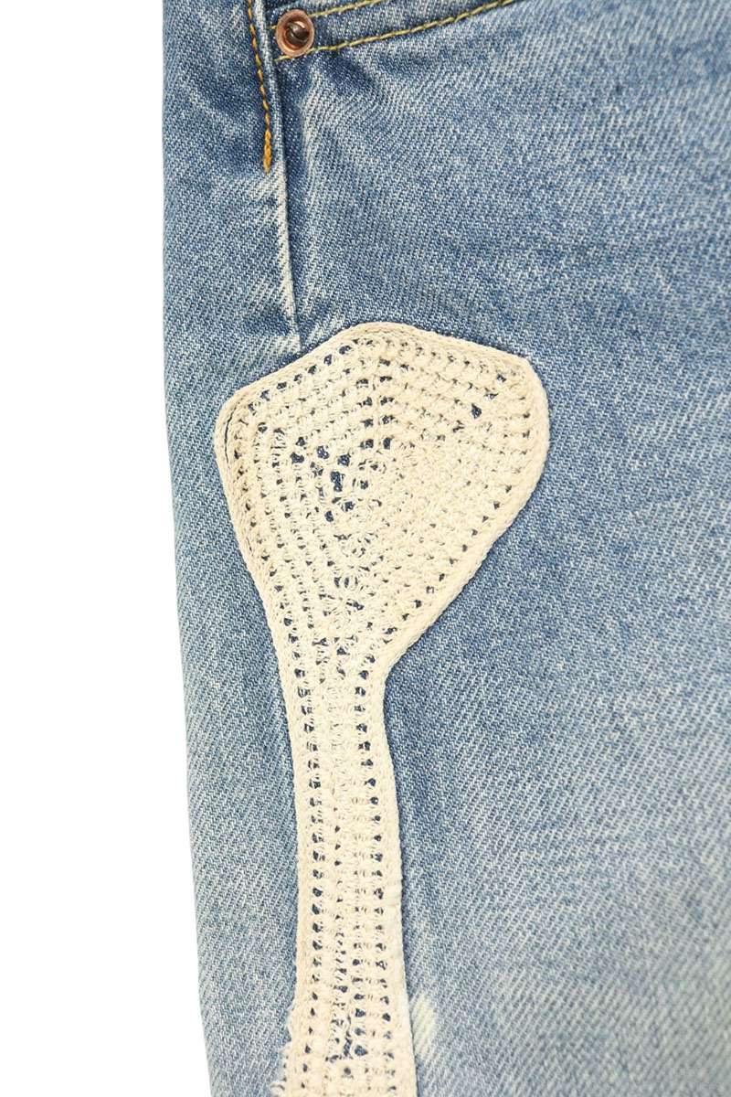 KAPITAL Bone Embroidery Denim Shorts Blue Size 32