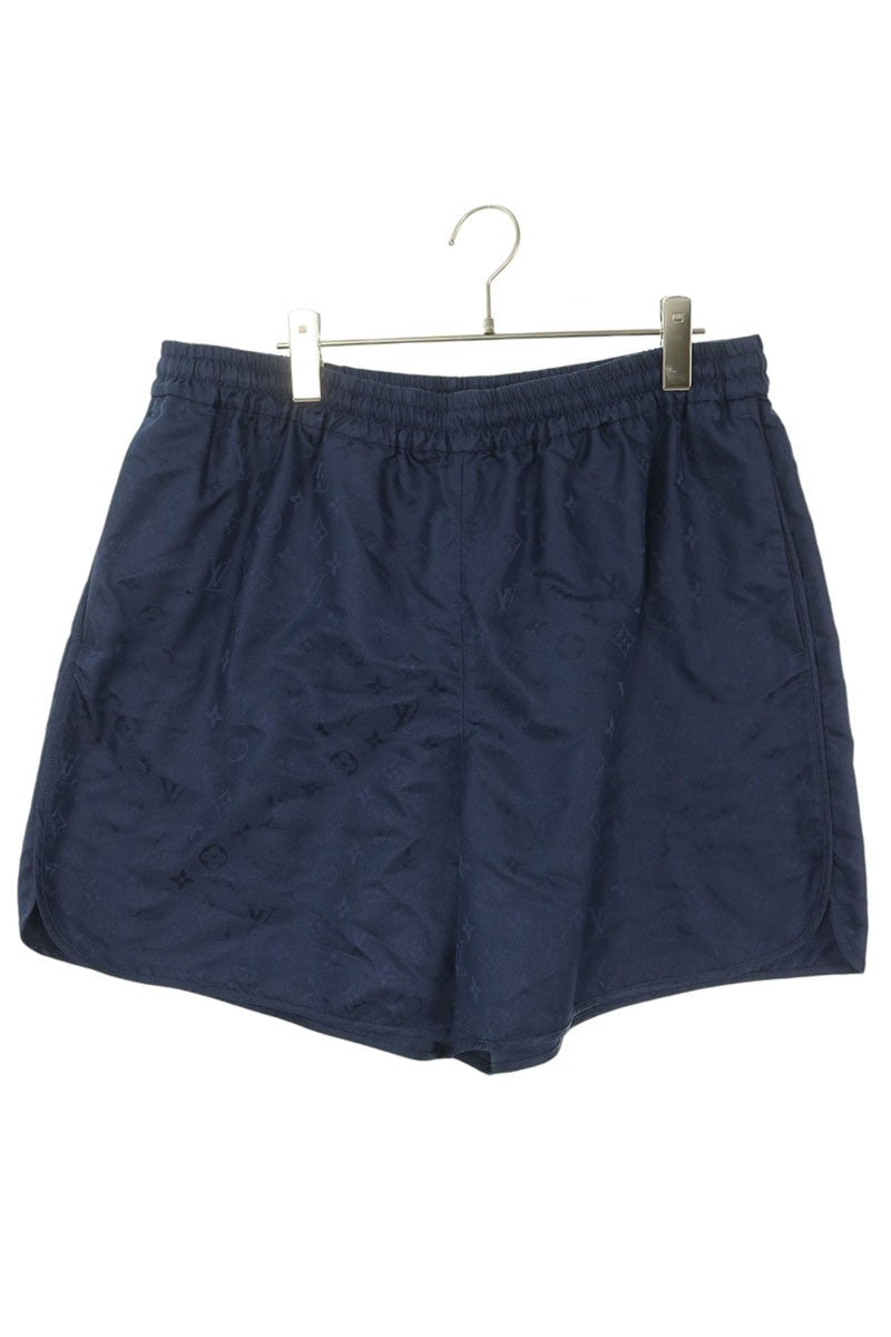 LOUISVUITTON 26AW All-Over Monogram Silk Shorts Navy Size 56