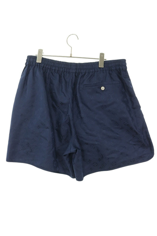 LOUISVUITTON 26AW All-Over Monogram Silk Shorts Navy Size 56