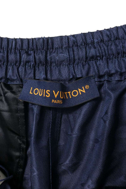 LOUISVUITTON 26AW All-Over Monogram Silk Shorts Navy Size 56