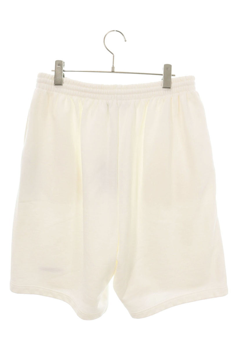 BALENCIAGA Logo Embroidery Sweat Shorts White Sweatshirt Size XS