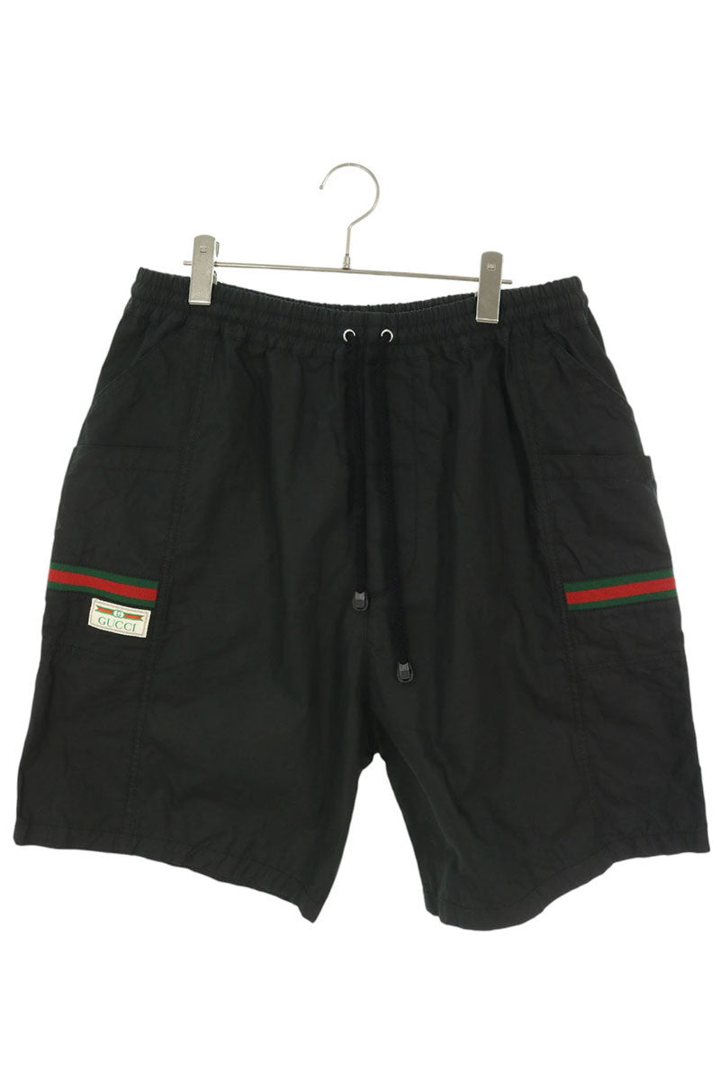GUCCI Logo Sherry Line Cotton Shorts Black Size 48