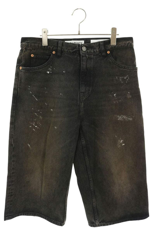 OUR LEGACY CAPRI CUT Vintage Wash Denim Shorts Black Size 46