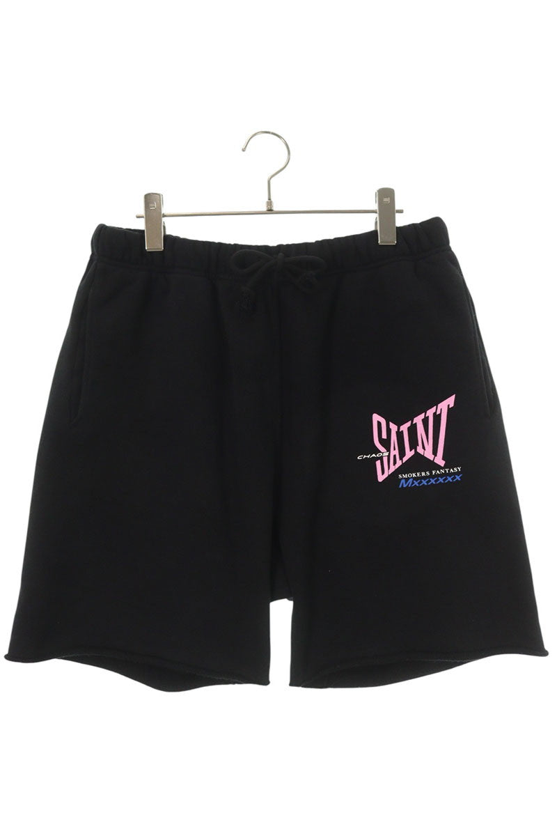 SAINT MICHAEL Ribbon Sweat Shorts Black Sweatshirt Size L