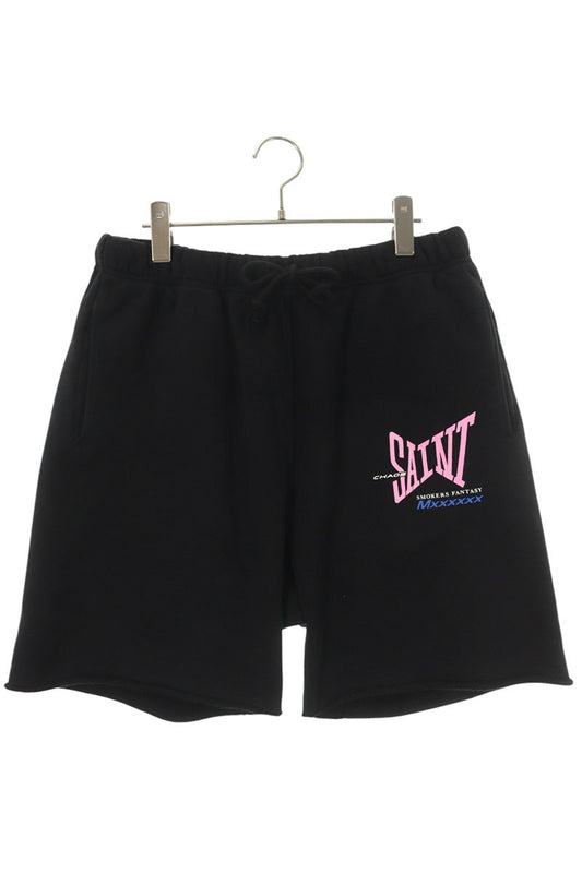 SAINT MICHAEL Ribbon Sweat Shorts Black Sweatshirt Size L