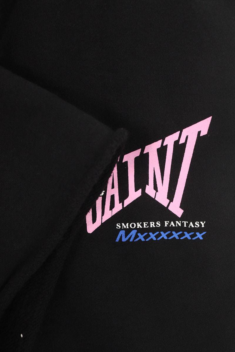 SAINT MICHAEL Ribbon Sweat Shorts Black Sweatshirt Size L