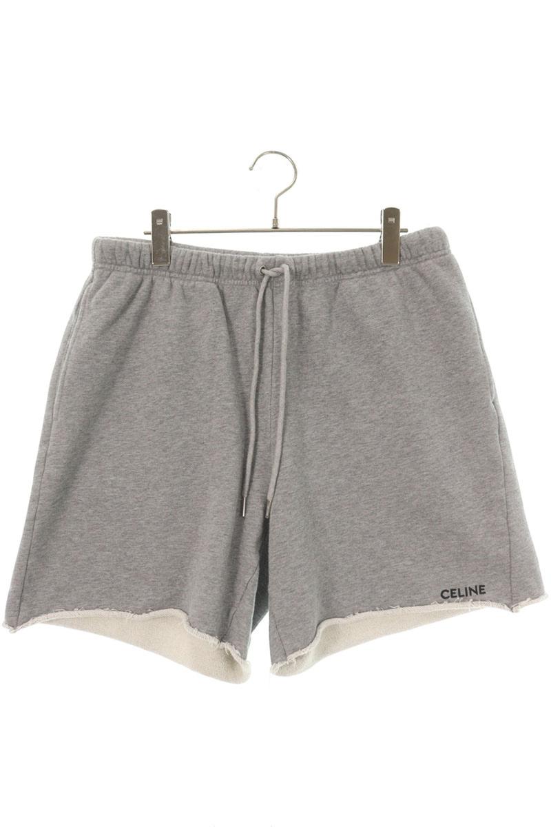 CELINE Logo Embroidered Shorts Gray Size XL