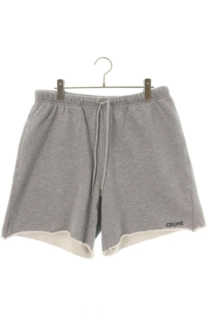 CELINE Logo Embroidered Shorts Gray Size XL