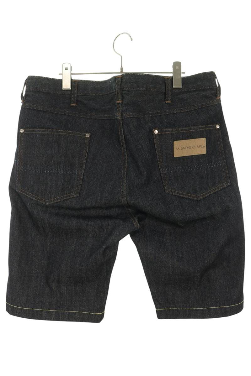 Bape A BATHING APE Rigid Denim Shorts Indigo Size L