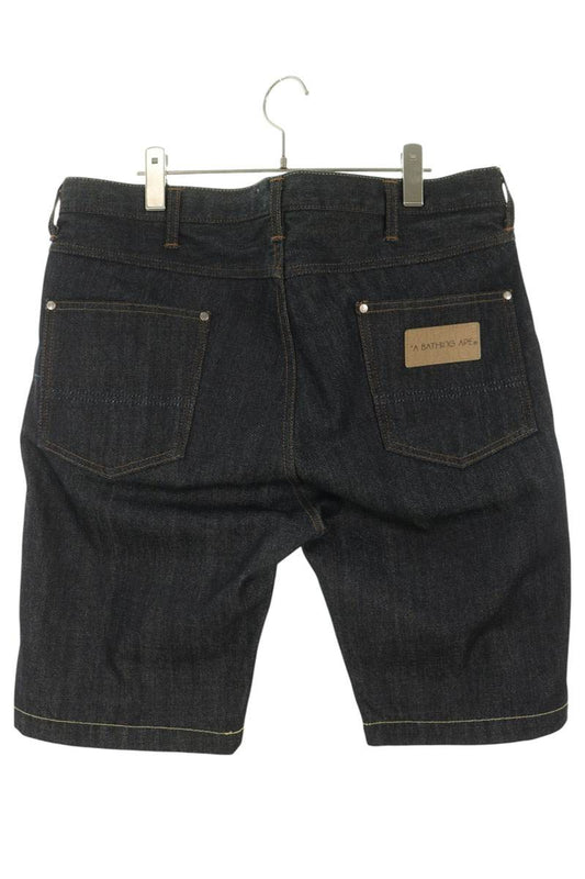 Bape A BATHING APE Rigid Denim Shorts Indigo Size L